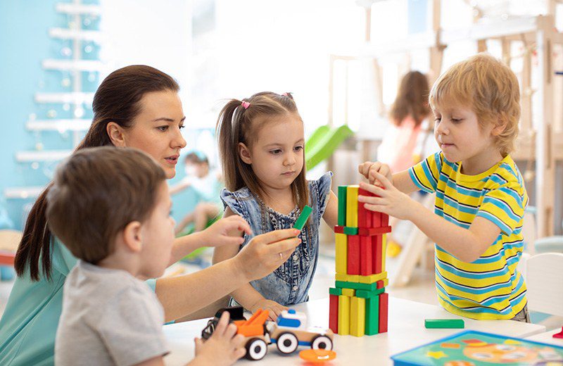 Teacher Building with Children Teacher Building with Children