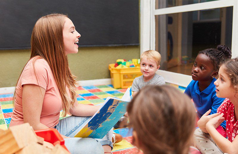 Teacher Reading to Kids Teacher Reading to Kids